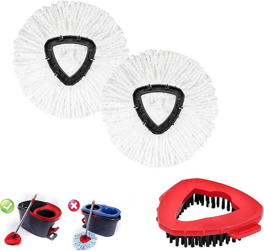 Mop Replacement Heads 2 Pcs & 1 Scrub Brush Combo by BocaStory