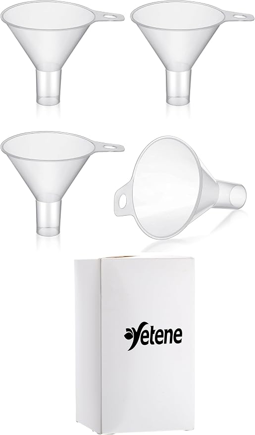 4 Packs Small Plastic Funnel for Filling Small Bottles 2.56 Inch Clear Wide - Image 8