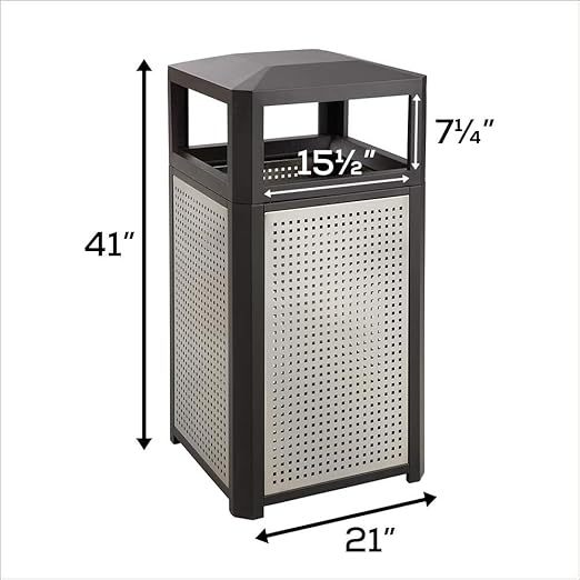 Safco Evos Steel Trash Can, 38 Gallons, Indoor and Outdoor Use, Commercial - Image 5