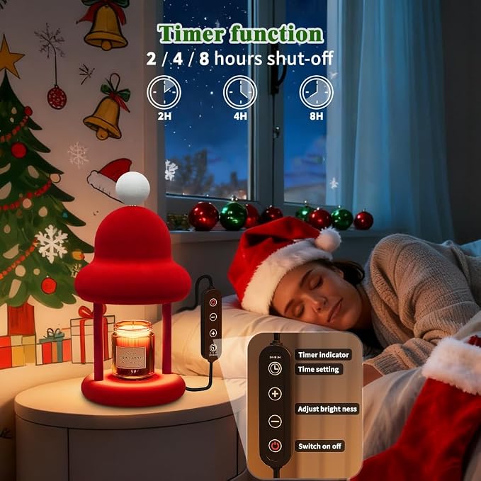 Fuzzy Candle Warmer Lamp with Timer, Dimmable Wax Warmer Lamp, Candle Melter - Image 5