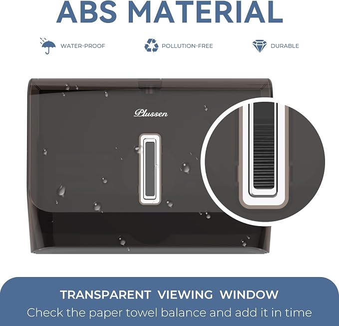 Paper Towel Dispenser Adhesive Wall Mounted, 200+ Multifold Trifold c-Fold Hand - Image 7