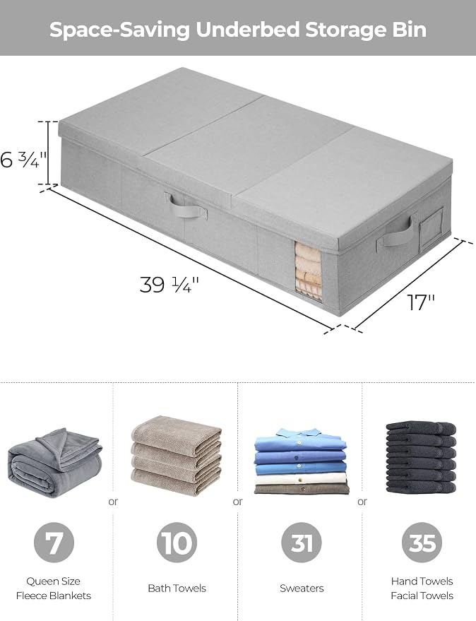 StorageWorks 2-Pack Jumbo Under Bed Storage Bins - Image 2