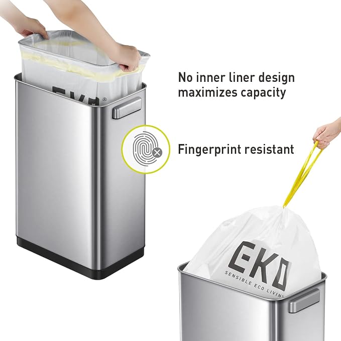 EKO Deluxe Mirage-T 50 Liter / 13.2 Gallon Touchless Rectangular Motion Sensor - Image 5