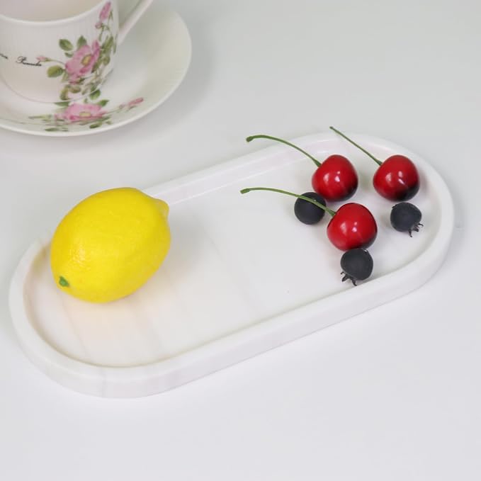 Natural Marble Tray, Oval Vanity Decorative Tray - Image 5