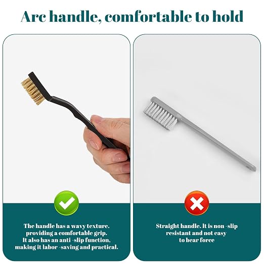 20 Pcs Mini Wire Brush Brass Brush Set, Curved Handle Masonry Brush Wire Brush - Image 3