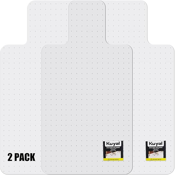 Kuyal Office Chair Mat for Carpet, 2 Pack 36x48 Clear Heavy Duty Computer Chair by Kuyal