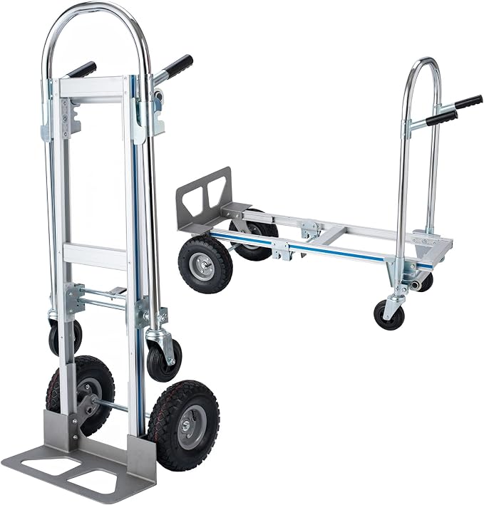 2 in 1 Aluminum Hand Truck Dolly 770lbs Weight Capacity Convertible Hand Truck by SHZOND