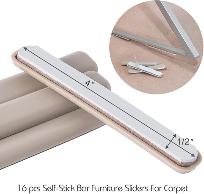 Ezprotekt 16 Pack Self-Stick Furniture Movers Sliders Strip - Image 4