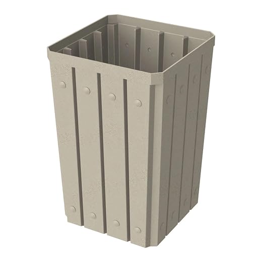 32 Gallon Square Slatted 100% Recycled Plastic Heavy-Duty Commercial Outdoor - Image 4