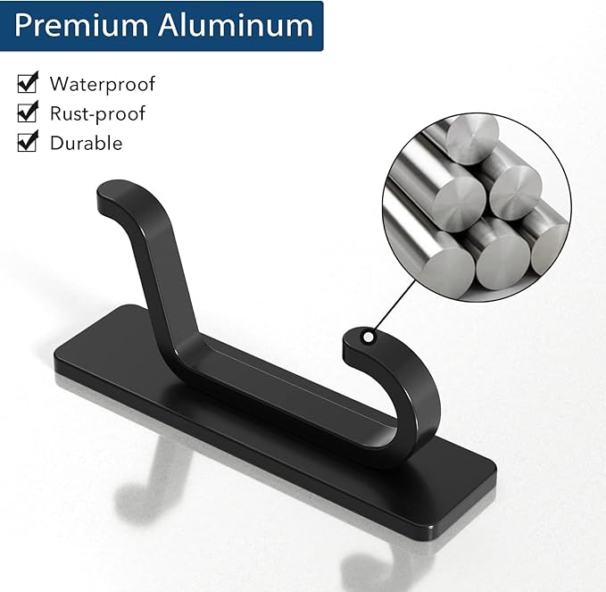 Wall Hooks for Coat and Towel: 13LB Adhesive Door Hanger Stick on - Image 7