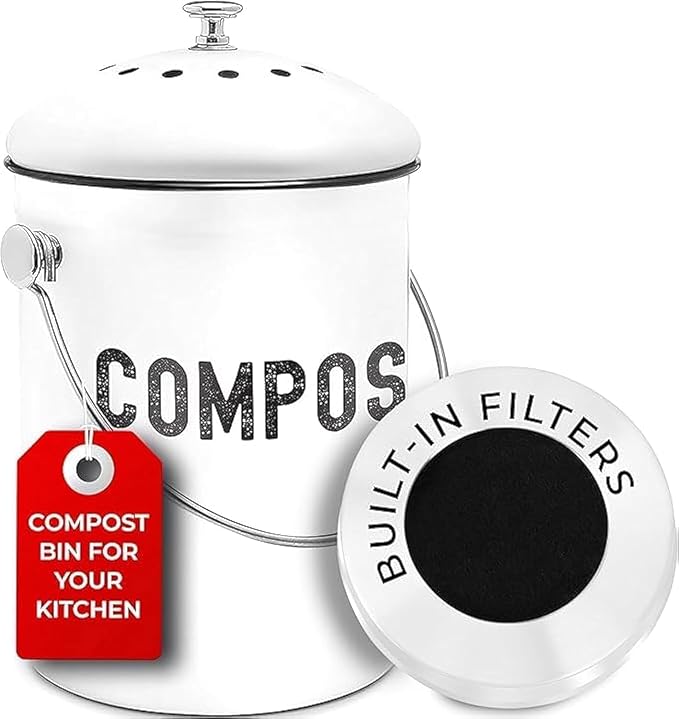 EPICA Countertop Compost Bin Kitchen | 1.3 Gallon | Odorless Composting Bin by Epica