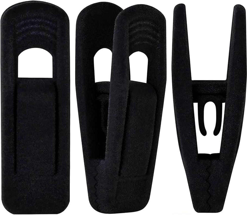 TOFIIGREM Black Velvet Hangers Clips (80-Pack), Non-Slip Strong Velvet Hanger...
