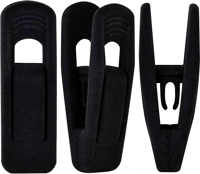 Black Velvet Hangers Clips, Non-Slip Strong Velvet Hangers Clips by TOFIIGREM