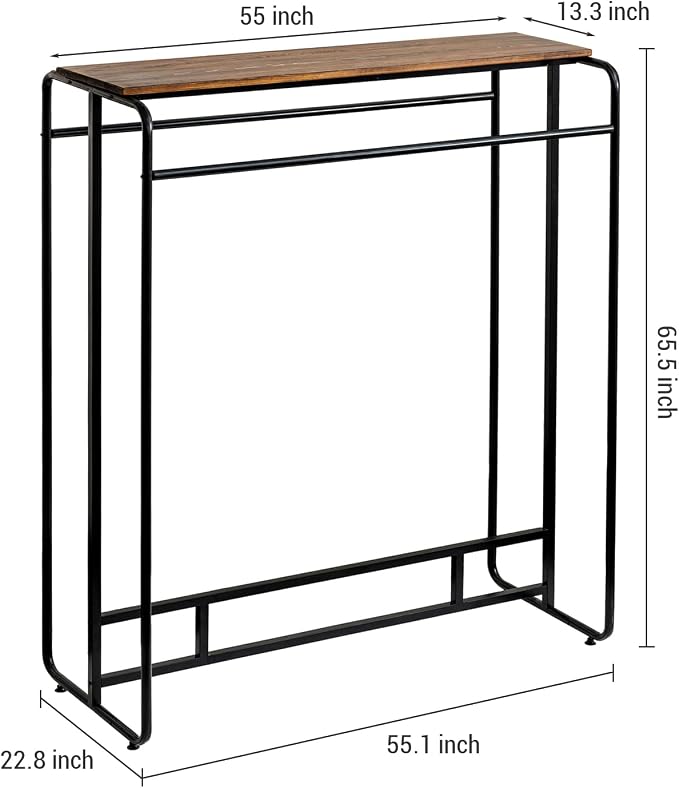 MyGift Dual Clothing Rack, Commercial Urban Black Metal Freestanding Large - Image 5