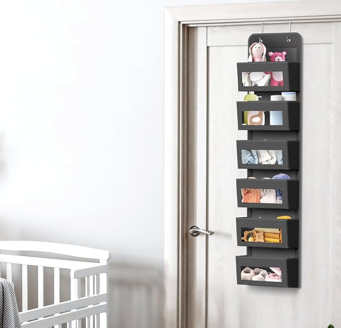 Simple Houseware 6 Clear Window Pocket Over Closet Door Storage Hanging - Image 6