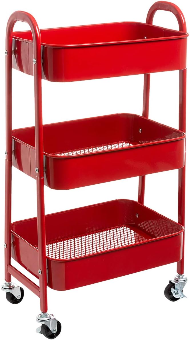 AGTEK Makeup Cart, Movable Rolling Organizer Cart by AGTEK