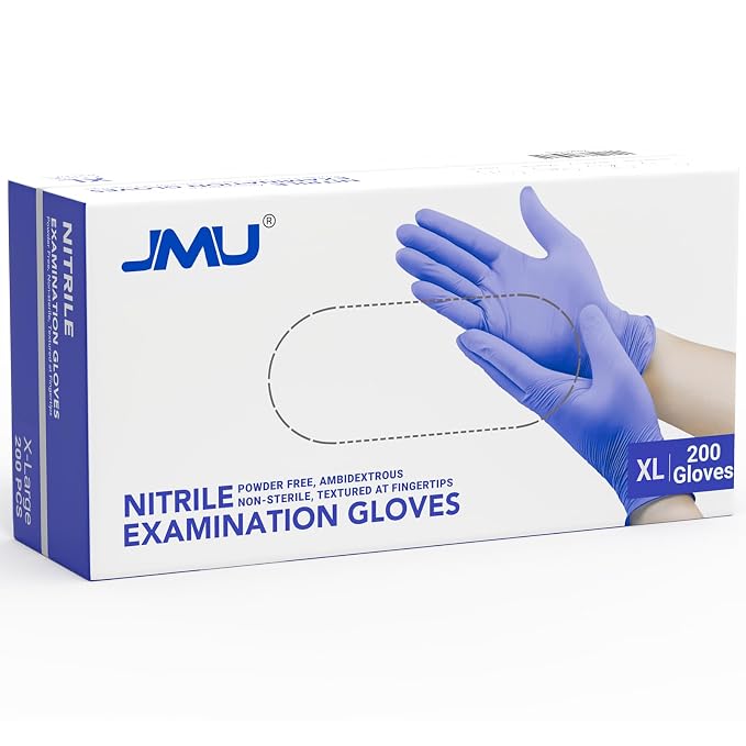 JMU Nitrile Exam Gloves, Powder Free, Latex Free Disposable Gloves by JMU