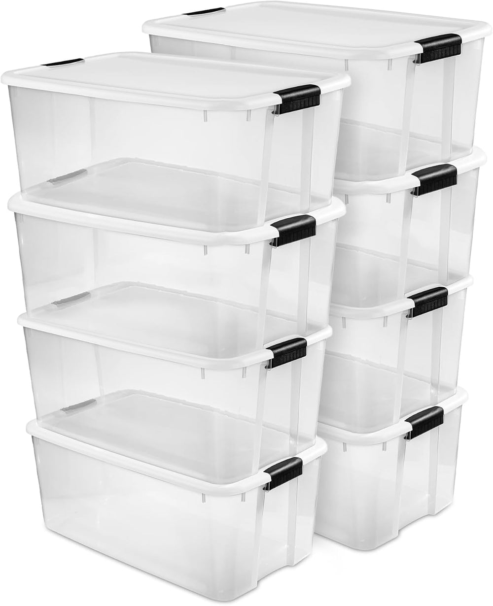 Sterilite 8-Pack Ultra Latching Box, Storage Bins