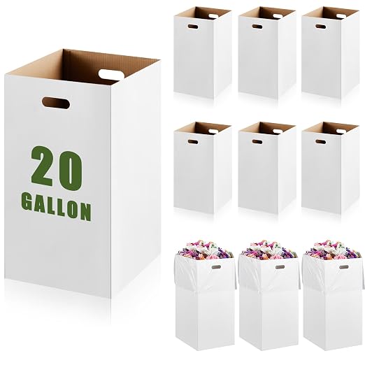 10 Pack 20 Gallon Corrugated Cardboard Trash Cans Bulk by Kritkin