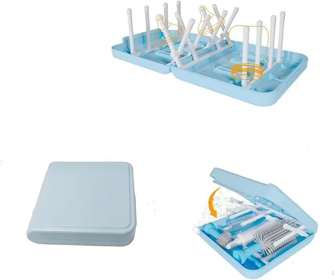 Travel Bottle Drying Rack Space Saving, Foldable Bottle Drain Rack by WHNL