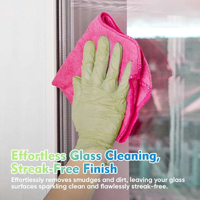 HOMEXCEL Pink Microfiber Cleaning Cloth 12 Pack, 12.5 x 12.5 inch Microfiber - Image 3