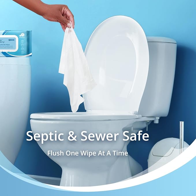 WhyWorry Flushable Wipes for Adults, Extra Large 8"x10" Butt Wipes for Toilet & - Image 3
