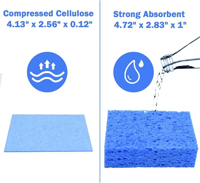 YoleShy 72 Pack Sponges Kitchen Natural Compressed Cellulose Sponges Bulk Non - Image 2