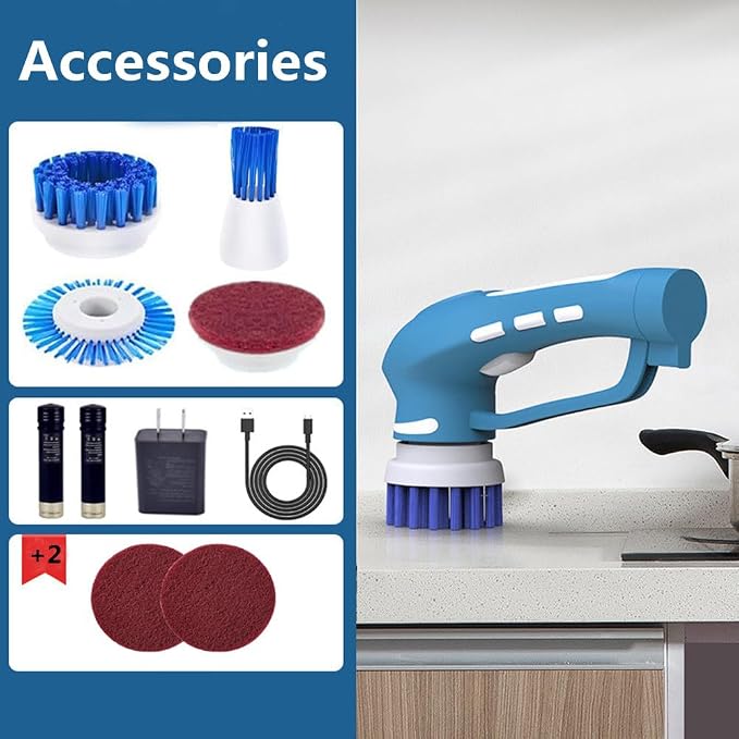 Electric Scrubber Power Cordless, Portable 360 Handheld Washing Cleaning Machine - Image 8