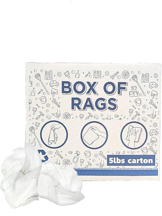 Recycled White Sheeting Cleaning Rags – Lint Free White Cotton Cloths by SupremePlus