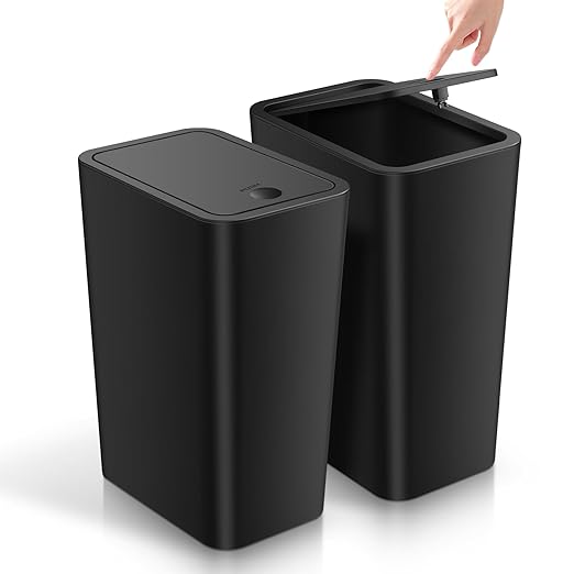 TIPGO Bathroom Trash Can with Lid, 4 Gallon / 15 Liter Small Garbage Can by TIPGO