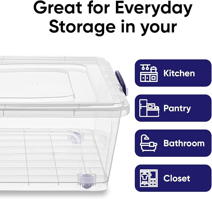 Superio Storage Bins with Lids, Stackable Totes, BPA Free, Odor Free, Organizer - Image 7