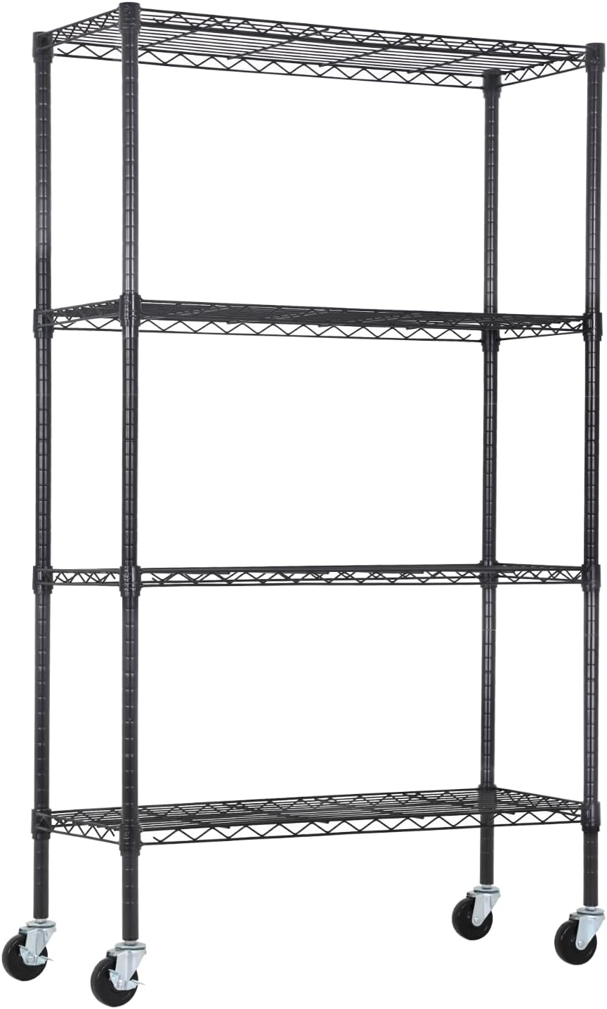 PayLessHere | 4-Tier Wire Shelf | 36"x14"x62" | Black