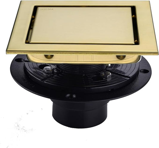 RANDOM Brushed Gold Shower Drain Square by RANDOM