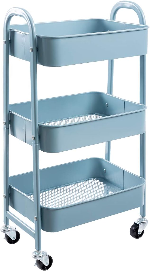 AGTEK Makeup Cart, Movable Rolling Organizer Cart by AGTEK