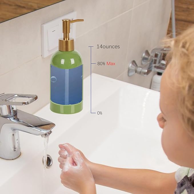 Natheeph 14OZ Ceramic Soap Dispenser Ceramic Soap Pump Dispenser Can Fill Liquid - Image 3