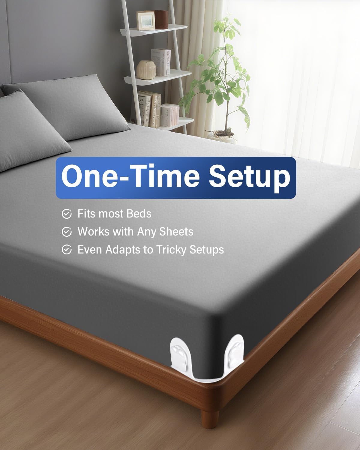 Twist-Lock Bed Sheet Holder & Corner Grippers - Stops Shifting & Bunching for a Tight Fit, Innovative Clip-Free Design,Universal for All Mattress & Sheet Sizes
