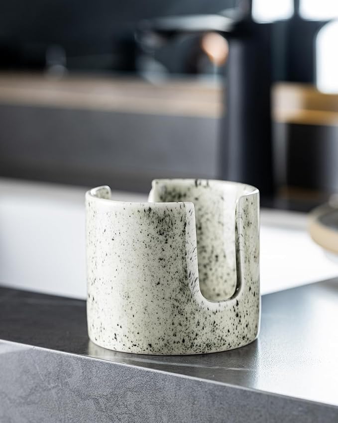 Kitchen Sink Sponge Holder, Dish Sponge Rack Ceramic Brush Holder Farmhouse - Image 8
