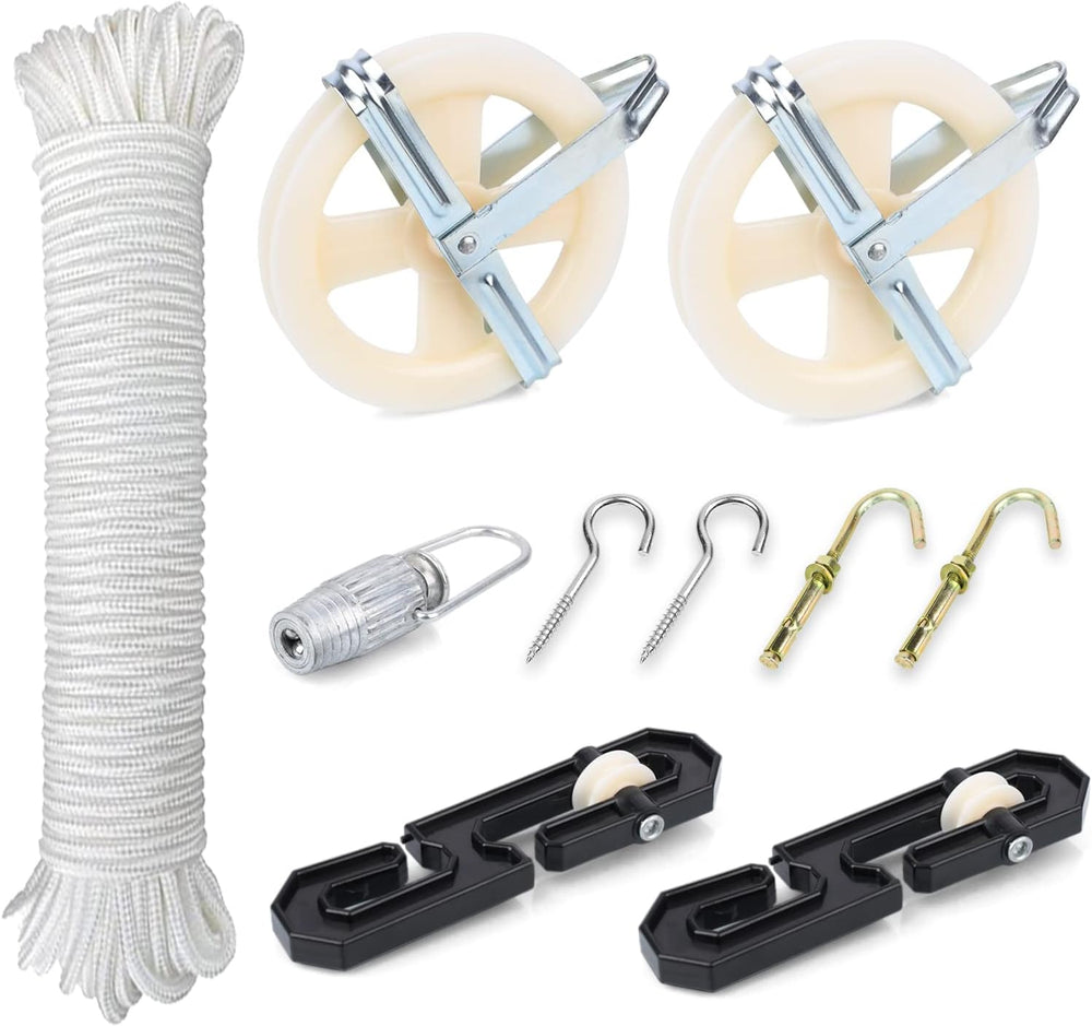 TooTaci Outdoor Clothesline Kit, 5" Nylon Clothesline Pulley Kit