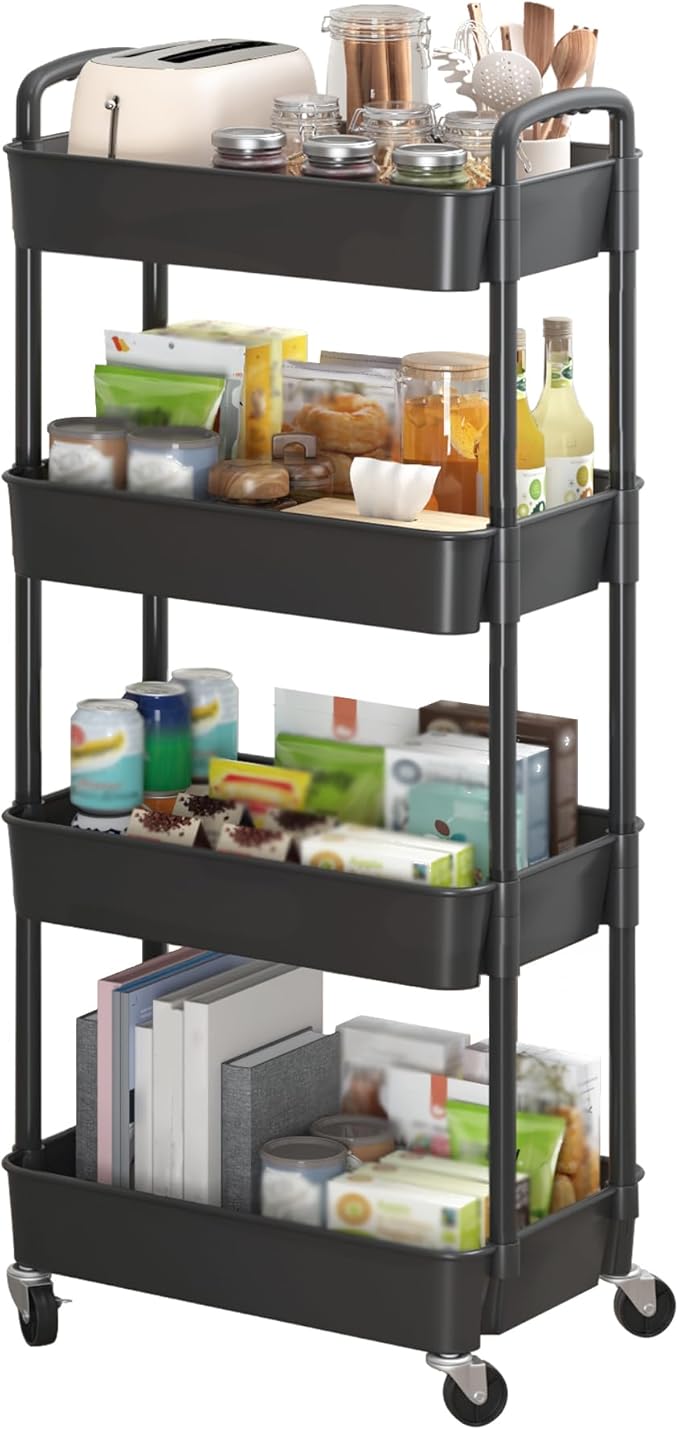 Sywhitta 4-Tier Plastic Rolling Utility Cart by haseverythingyouneed