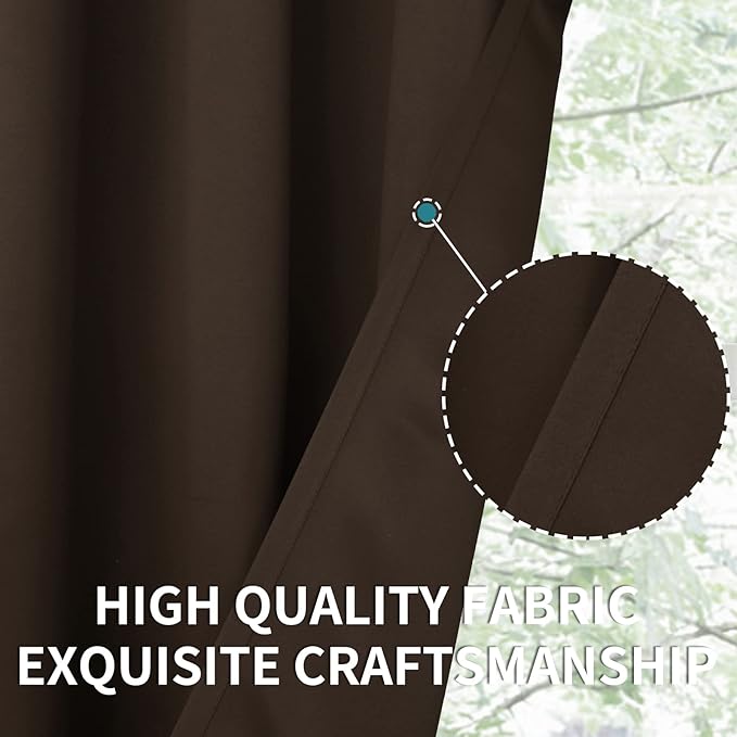 BGment Brown Blackout Curtains 45 Inch Long - Image 7