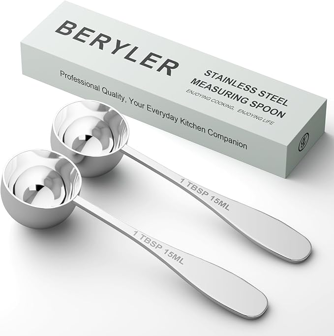 2PCS 1tbsp Single Measuring Spoon, Stainless Steel Individual Teaspoon by BERYLER