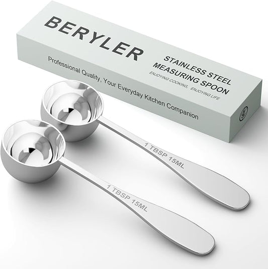 2PCS 1tbsp Single Measuring Spoon, Stainless Steel Individual Teaspoon by BERYLER