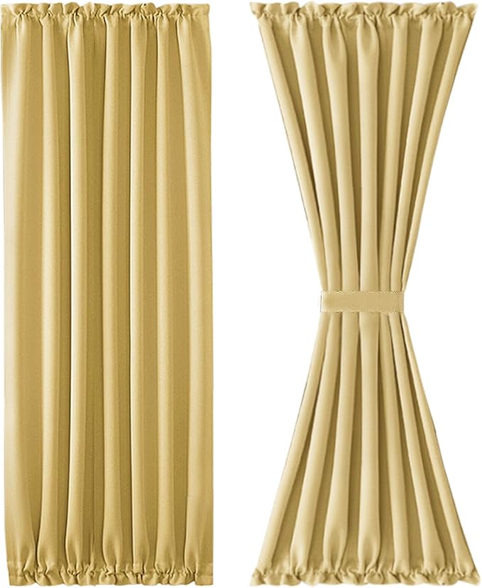 DWCN French Door Curtains – Rod Pocket Thermal Blackout Curtain - Image 7