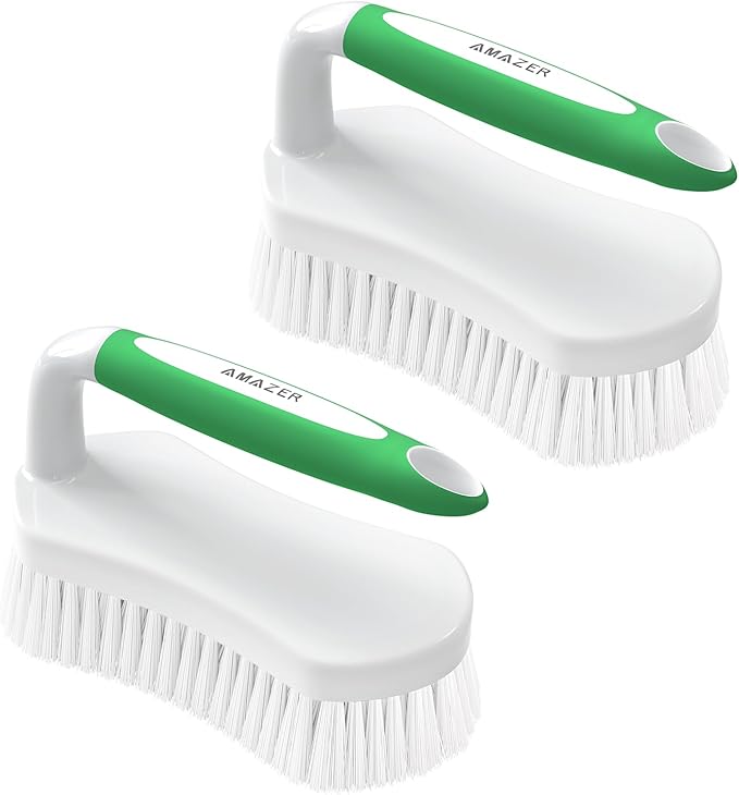 Amazer Scrub Brush for Cleaning Comfort Grip Shower Scrubber Stiff Bristles by Amazer