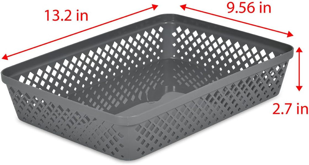 Glad Plastic Storage Basket Set - Multipurpose Drawer Trays, Kitchen Pantry C...