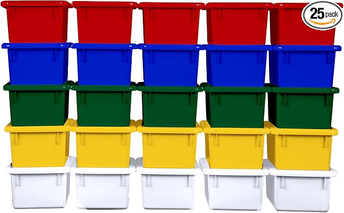 Wood Designs Cubby Storage Bin, Heavy Duty Plastic Containers by Unknown