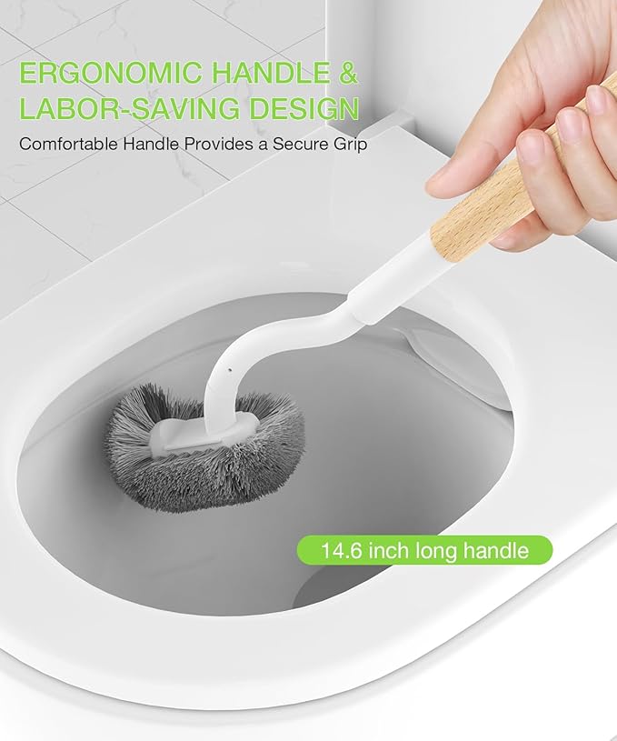 Wooden Toilet Brush, OSCIOSS Toilet Brush and Holder Set - Image 5