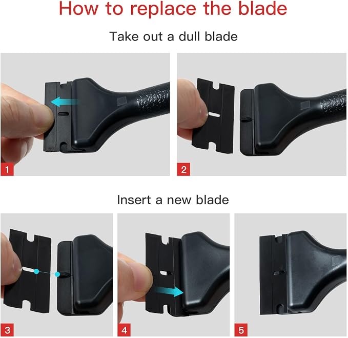 NEWISHTOOL 2 Pcs Long Handle Plastic Razor Blade Scraper - Image 7
