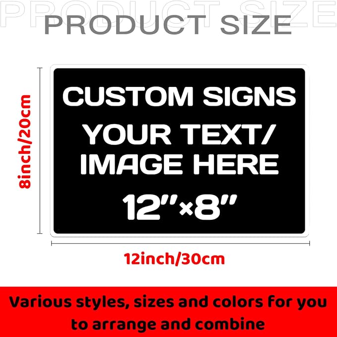 customizable sign, Aluminum Weatherproof Metal Sign Multiple Sizes Custom - Image 2