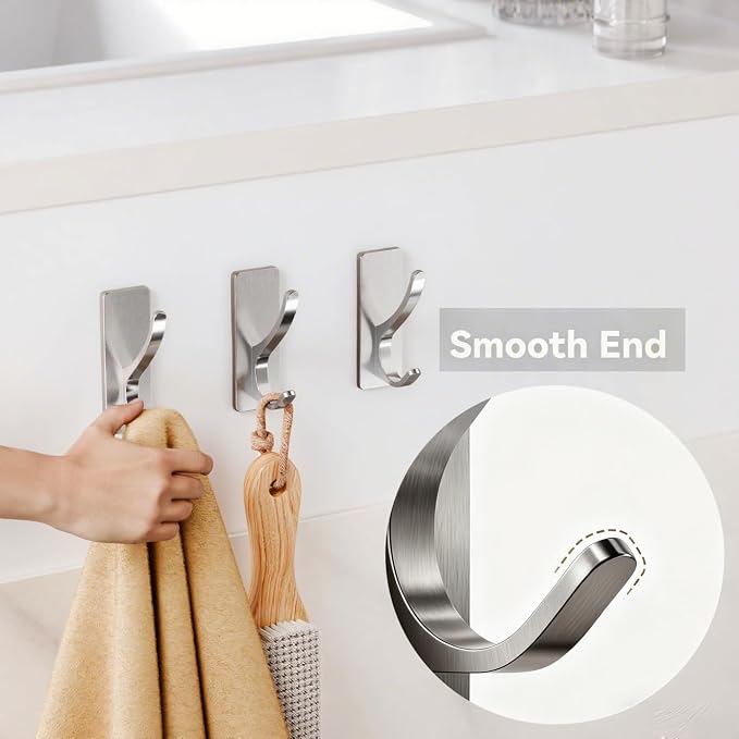 Self Adhesive Coat Hooks for Hanging: Heavy Duty Stainless Wall Hook for Towel - Image 5
